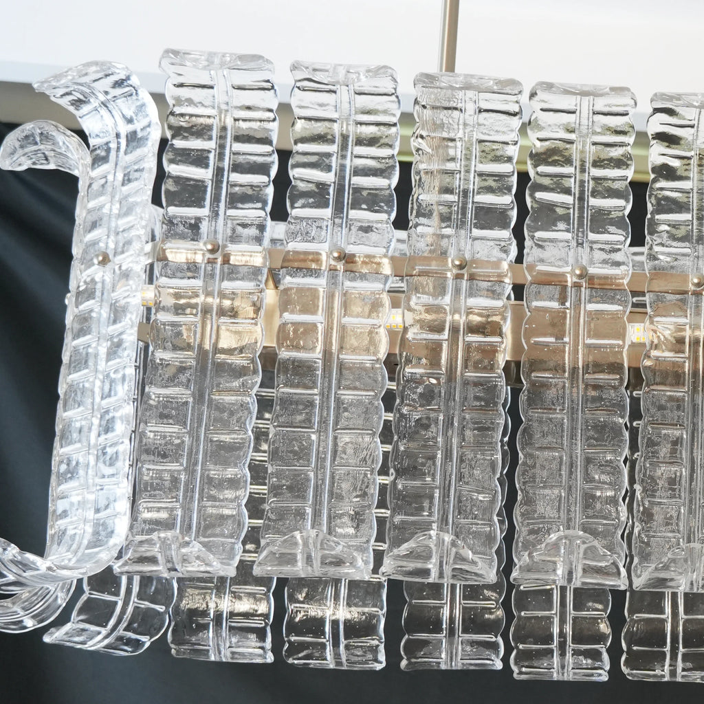 Transparent Murano Leaf Shaped Chandelier