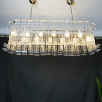 Transparent Murano Leaf Shaped Chandelier