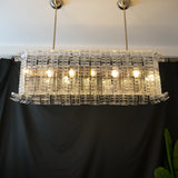 Transparent Murano Leaf Shaped Chandelier