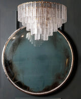 Transparent Ridged Glass Rectangle Chandelier