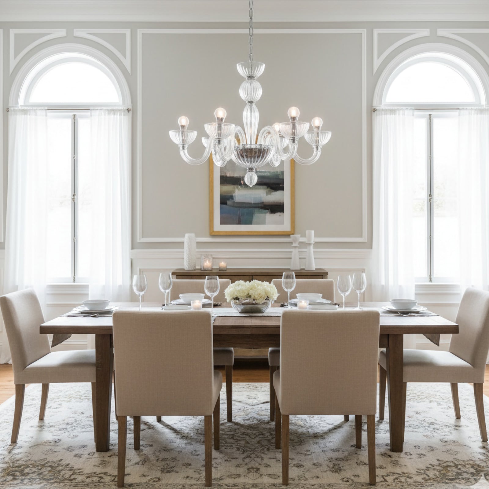 Transparent Ares Murano Glass Chandelier