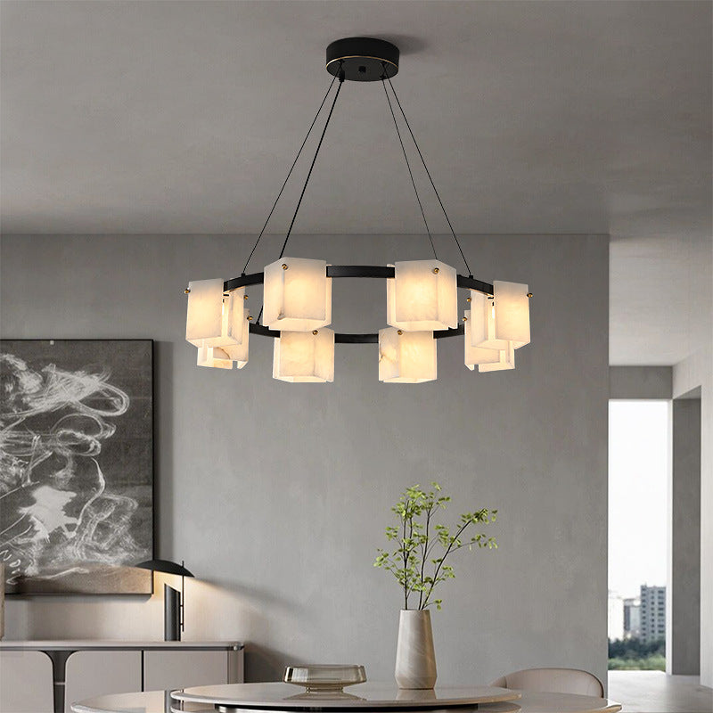 Trinidad Rhombus Alabaster Chandelier