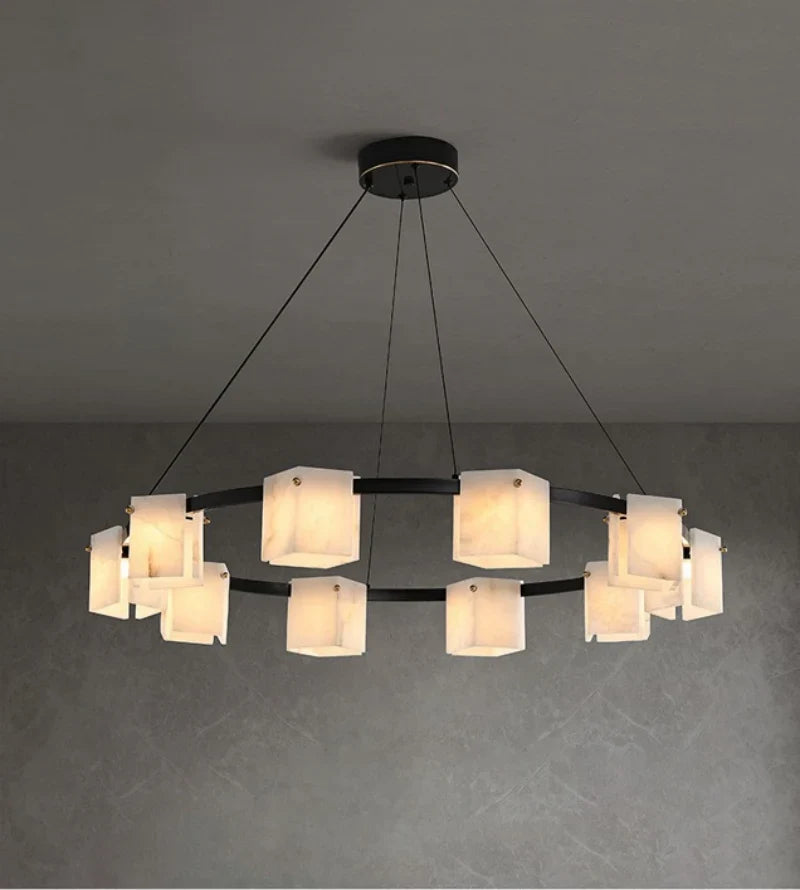 Trinidad Rhombus Alabaster Chandelier