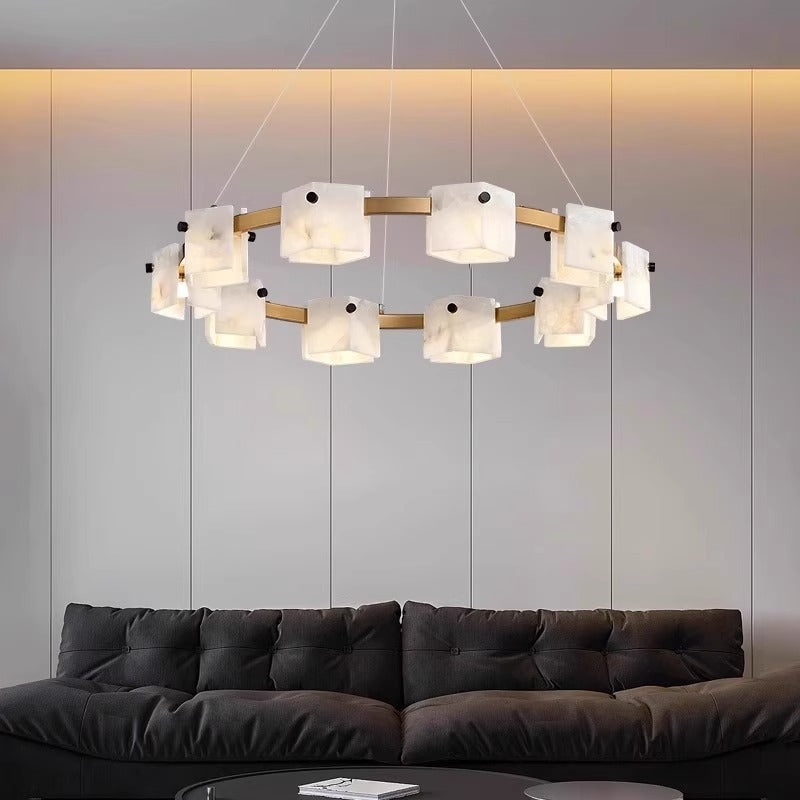Trinidad Rhombus Alabaster Chandelier