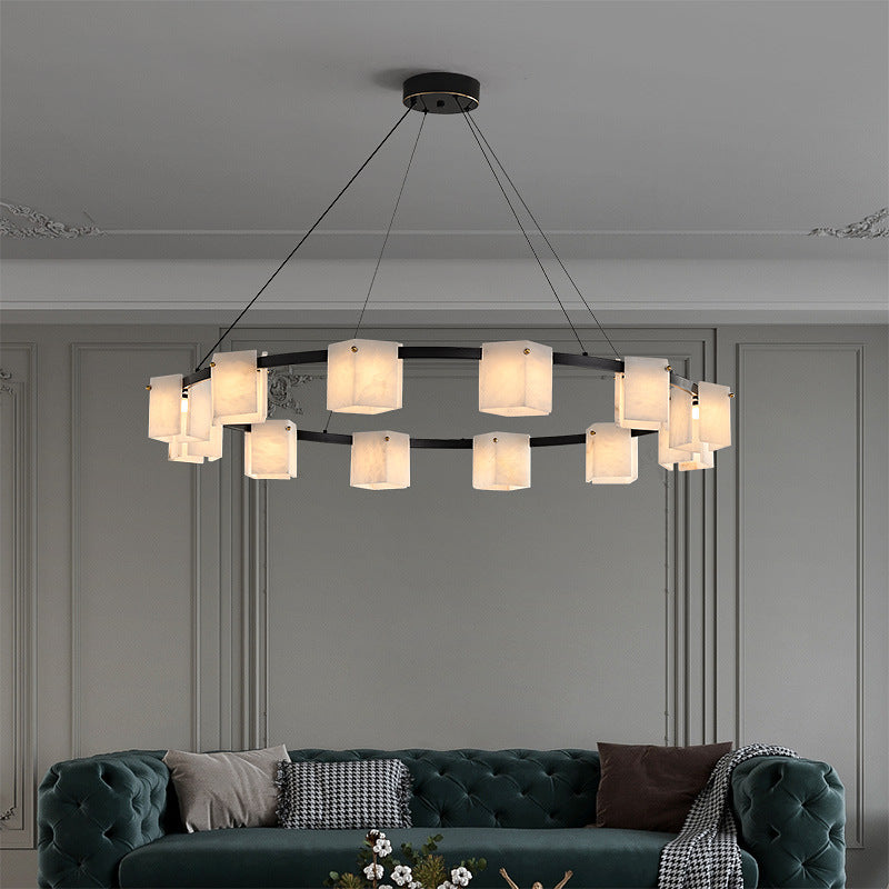 Trinidad Rhombus Alabaster Chandelier