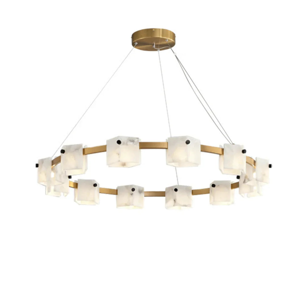 Trinidad Rhombus Alabaster Chandelier