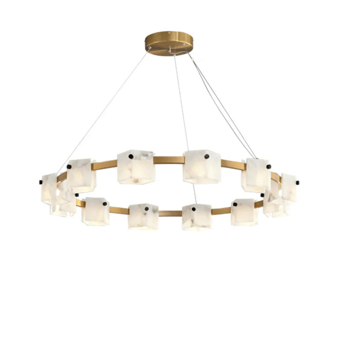 Trinidad Rhombus Alabaster Chandelier