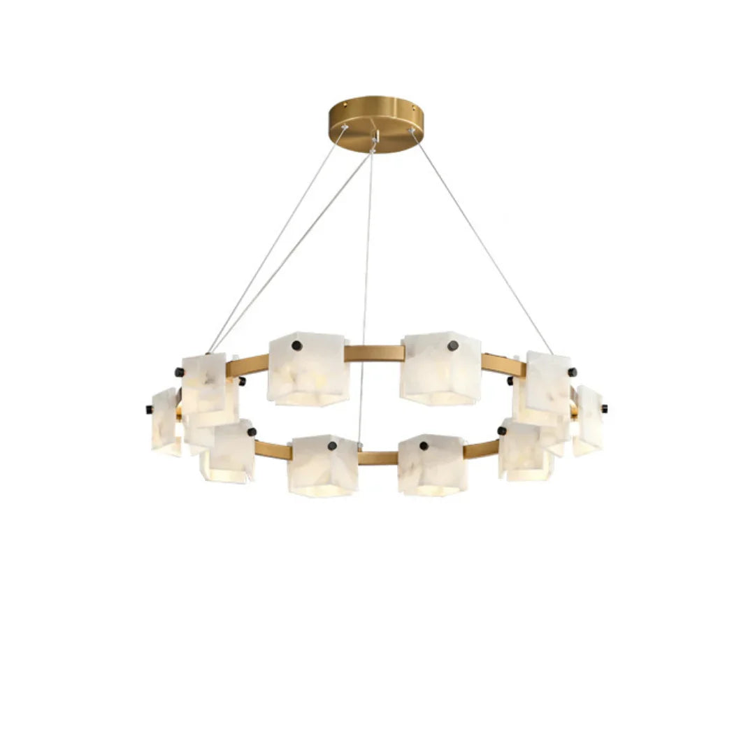Trinidad Rhombus Alabaster Chandelier