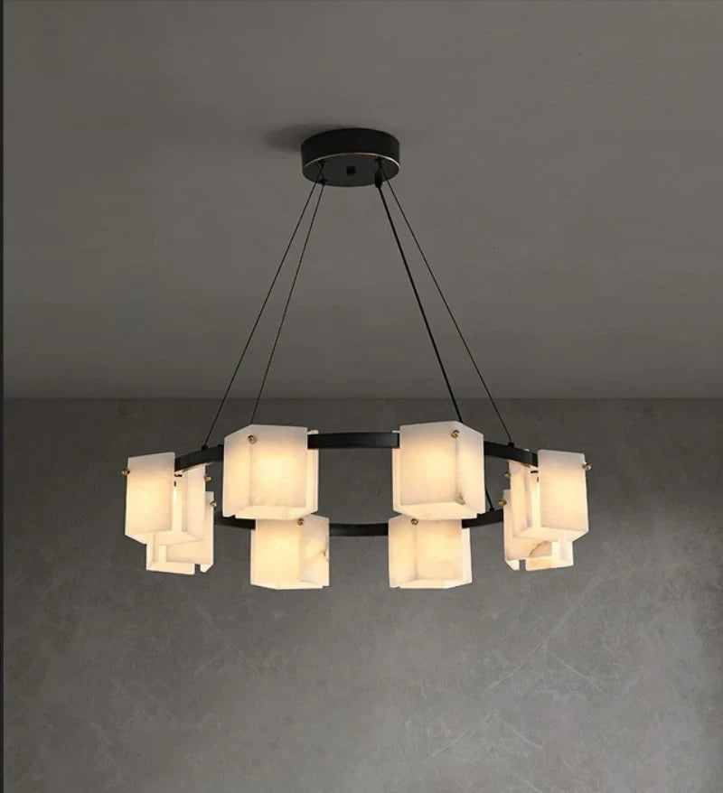 Trinidad Rhombus Alabaster Chandelier