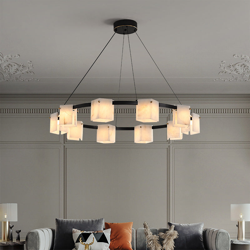 Trinidad Rhombus Alabaster Chandelier
