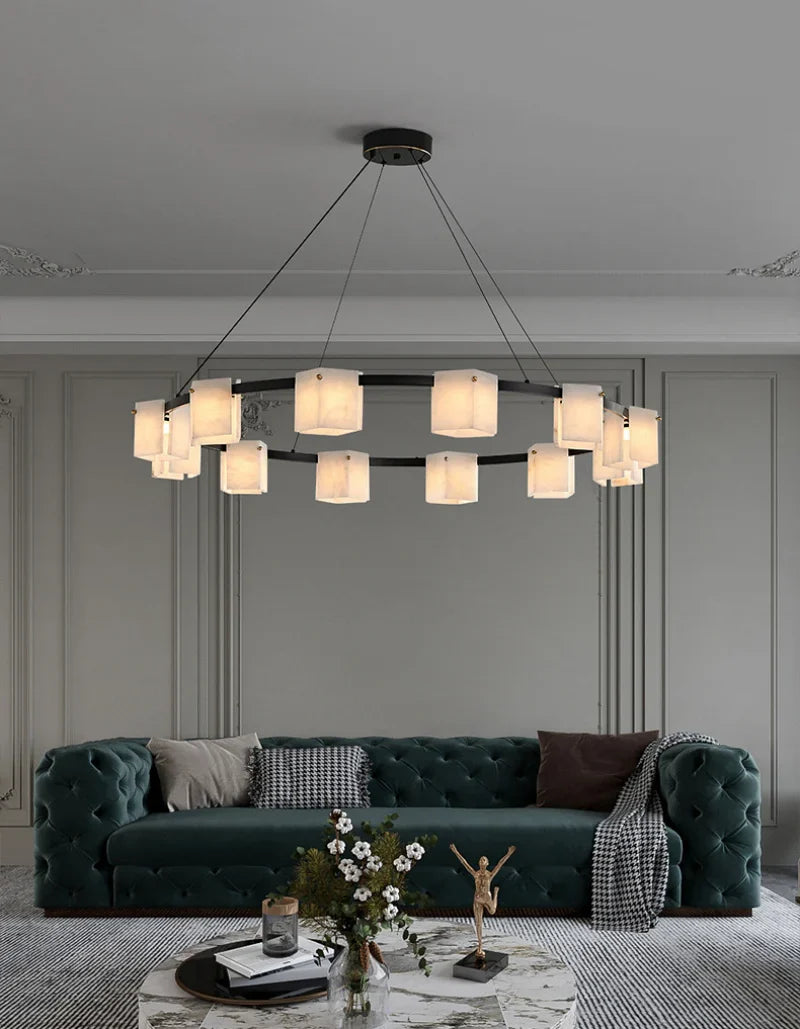 Trinidad Rhombus Alabaster Chandelier