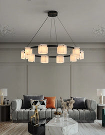 Trinidad Rhombus Alabaster Chandelier