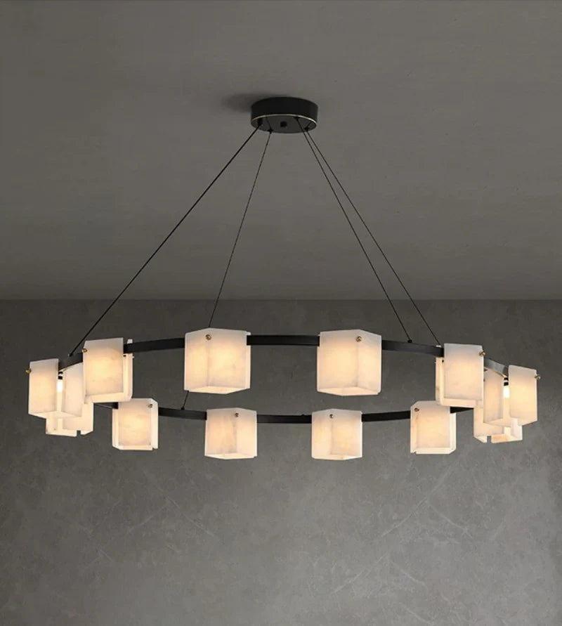 Trinidad Rhombus Alabaster Chandelier