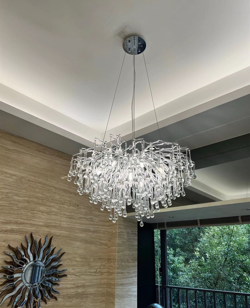 Raindrop Crystal Stunning Tree Branch Crystal Chandelier For Living Dining Room