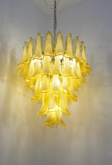 Vintage Caramel Murano Glass Petals Chandelier