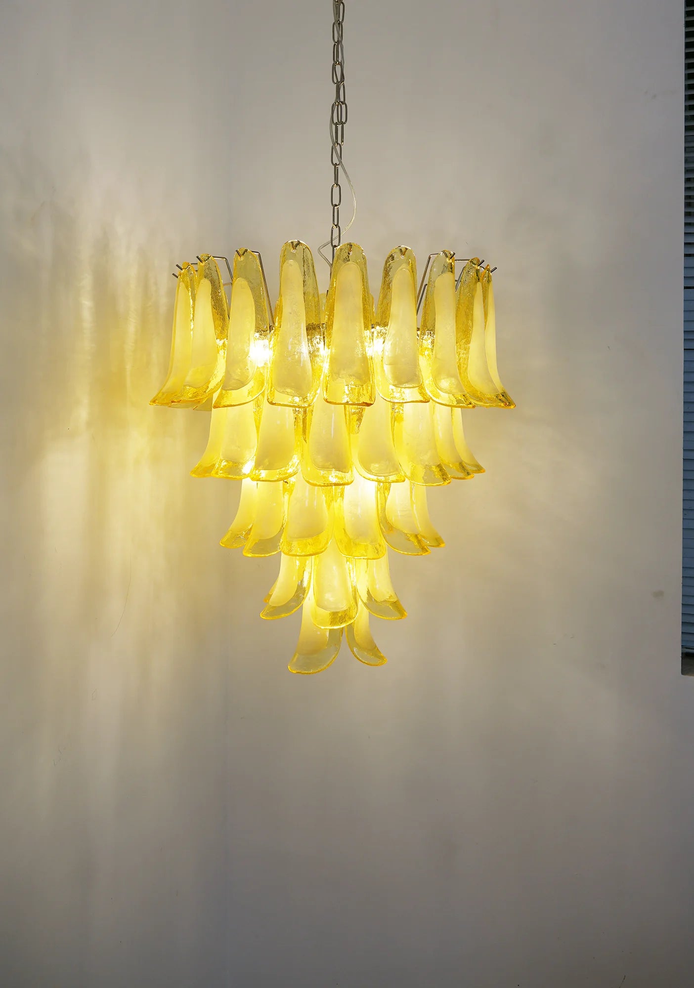 Vintage Caramel Murano Glass Petals Chandelier