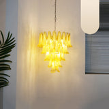 Vintage Caramel Murano Glass Petals Chandelier