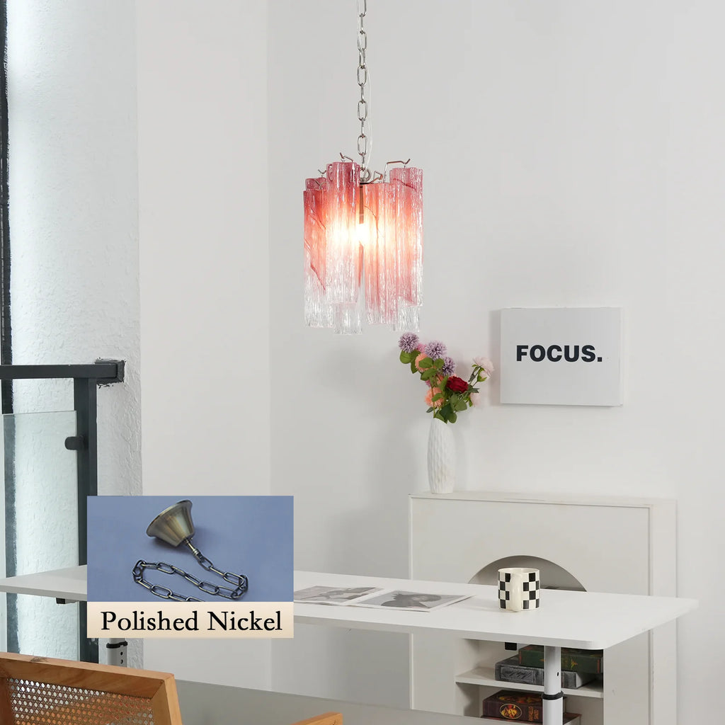 Vintage Gradient Red Murano Chandelier