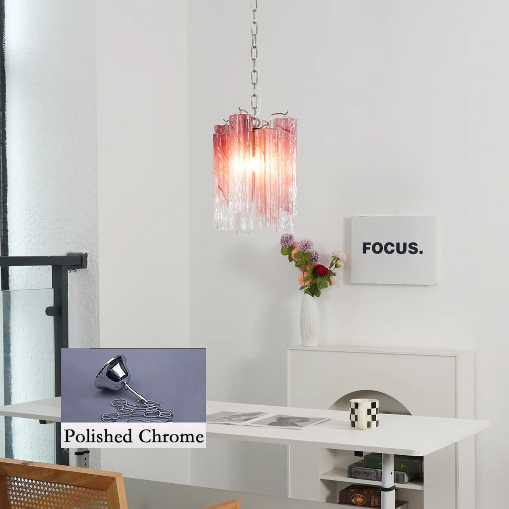 Vintage Gradient Red Murano Chandelier