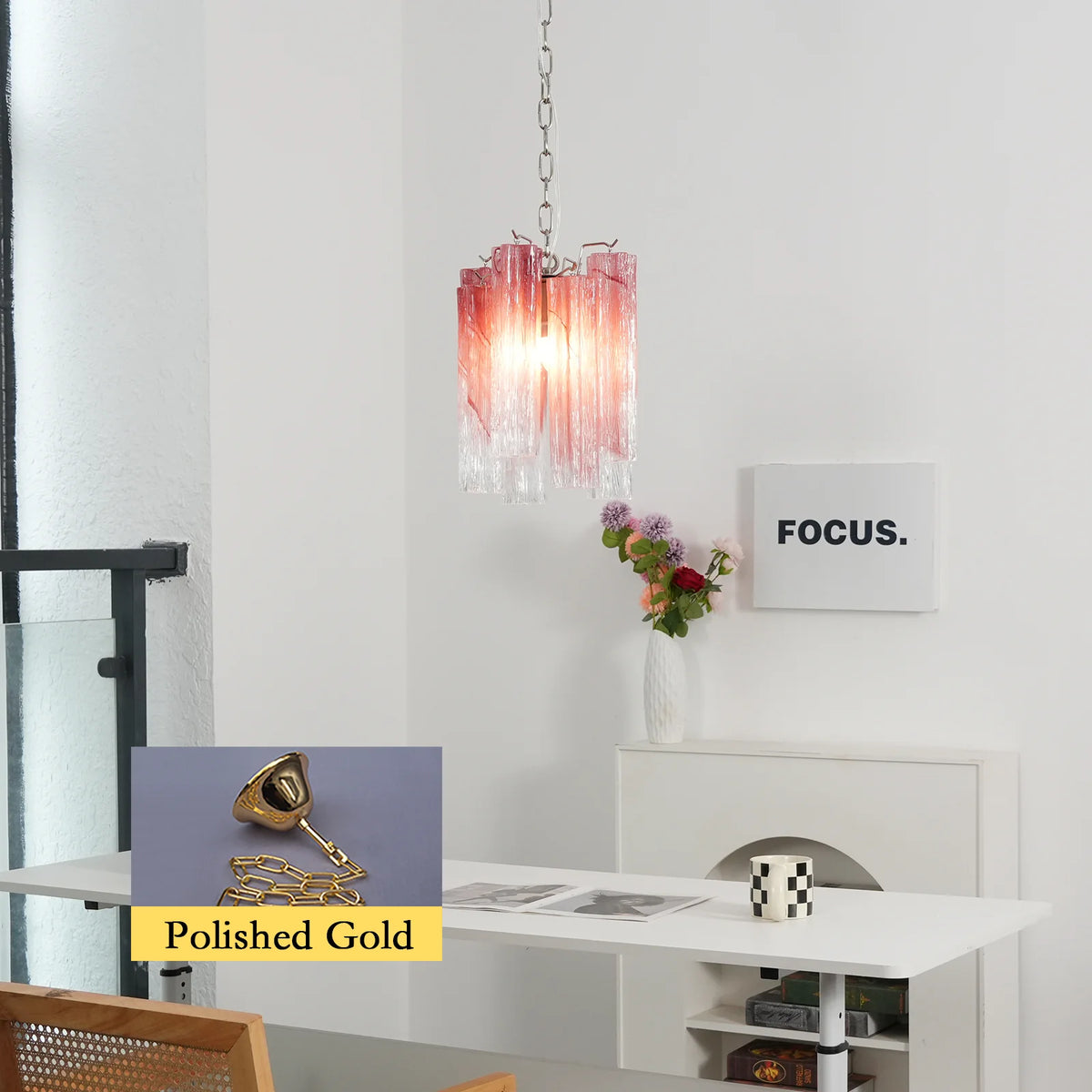 Vintage Gradient Red Murano Chandelier