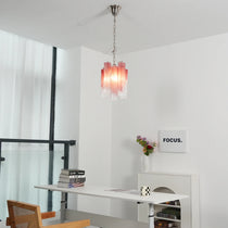 Vintage Gradient Red Murano Chandelier