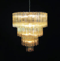 Vintage Murano Amber Glass Chandelier