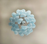 Vintage Murano Blue Glass Petals Chandelier