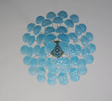 Vintage Murano Blue Petals Drop Glass Chandelier