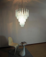 Vintage Murano Blue Petals Drop Glass Chandelier