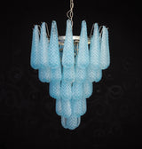Vintage Murano Blue Petals Drop Glass Chandelier