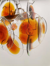 Vintage Murano Orange Brown Chandelier
