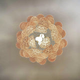 Vintage Murano Pink Glass Petals Chandelier