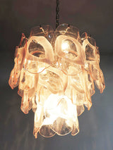 Vintage Murano Pink Glasses Chandelier