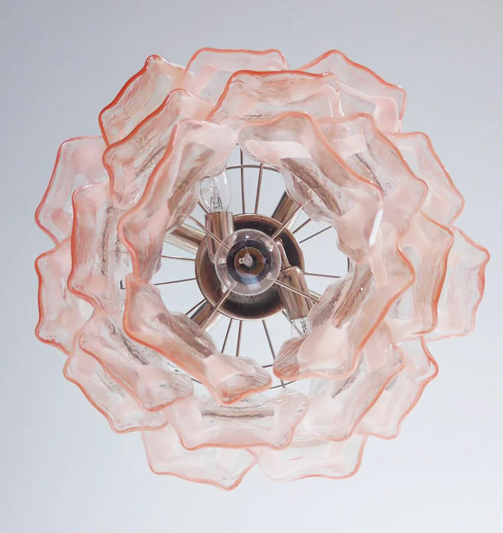 Vintage Murano Pink Glasses Chandelier
