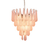 Pink Murano Petal Drop Glass Chandelier