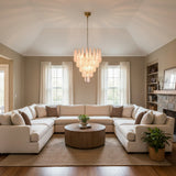 Pink Murano Petal Drop Glass Chandelier