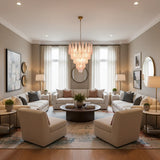 Pink Murano Petal Drop Glass Chandelier