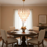 Pink Murano Petal Drop Glass Chandelier