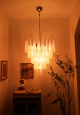 Pink Murano Petal Drop Glass Chandelier