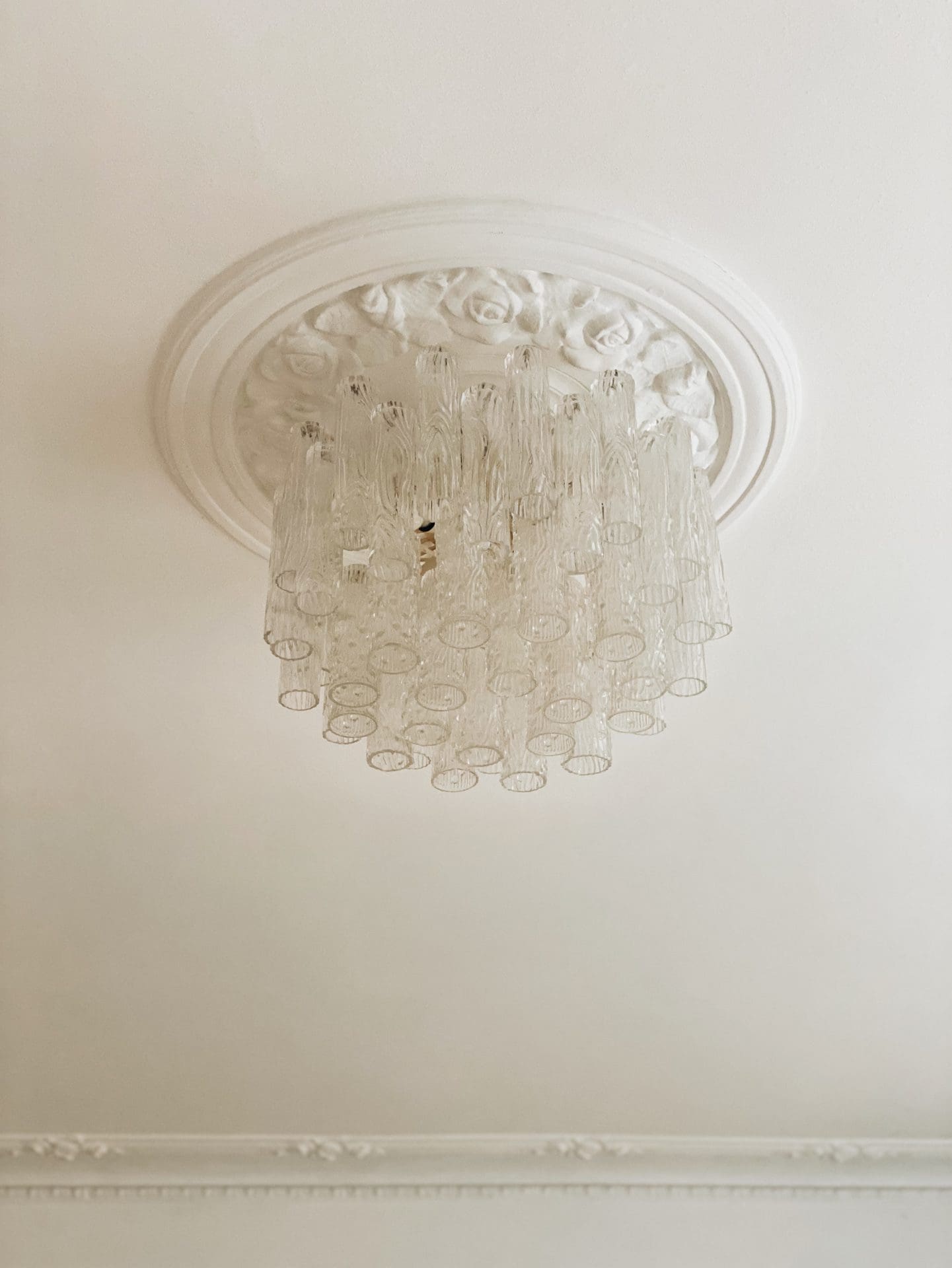Vintage – Murano Glass chandelier for Venini – 1970 – Transparent