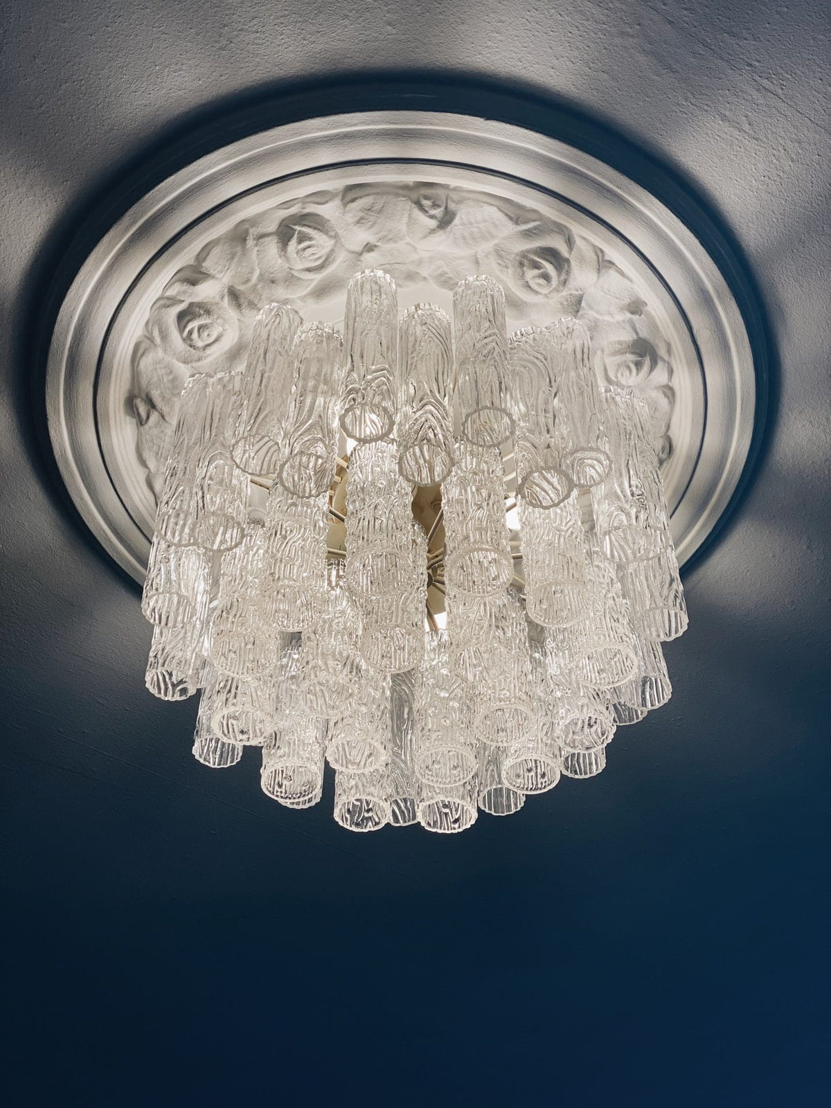 Vintage – Murano Glass chandelier for Venini – 1970 – Transparent