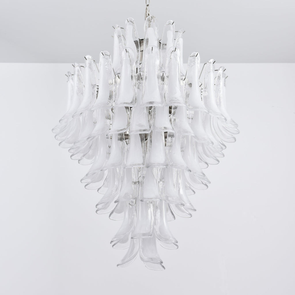Contemporary White Cloud Glass Petals Chandelier - CasaraHouse