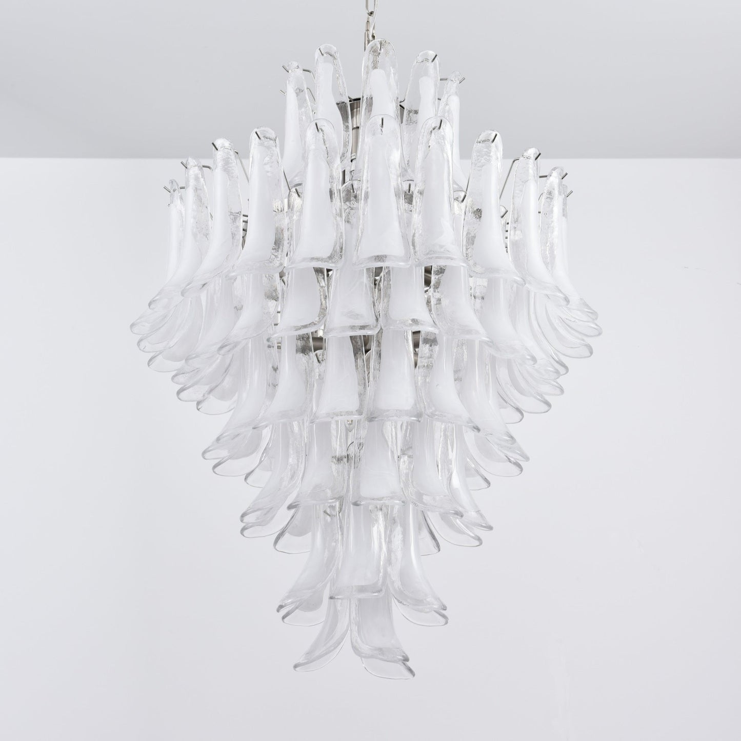 Contemporary White Cloud Glass Petals Chandelier - CasaraHouse
