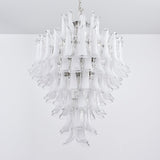 Contemporary White Cloud Glass Petals Chandelier - CasaraHouse