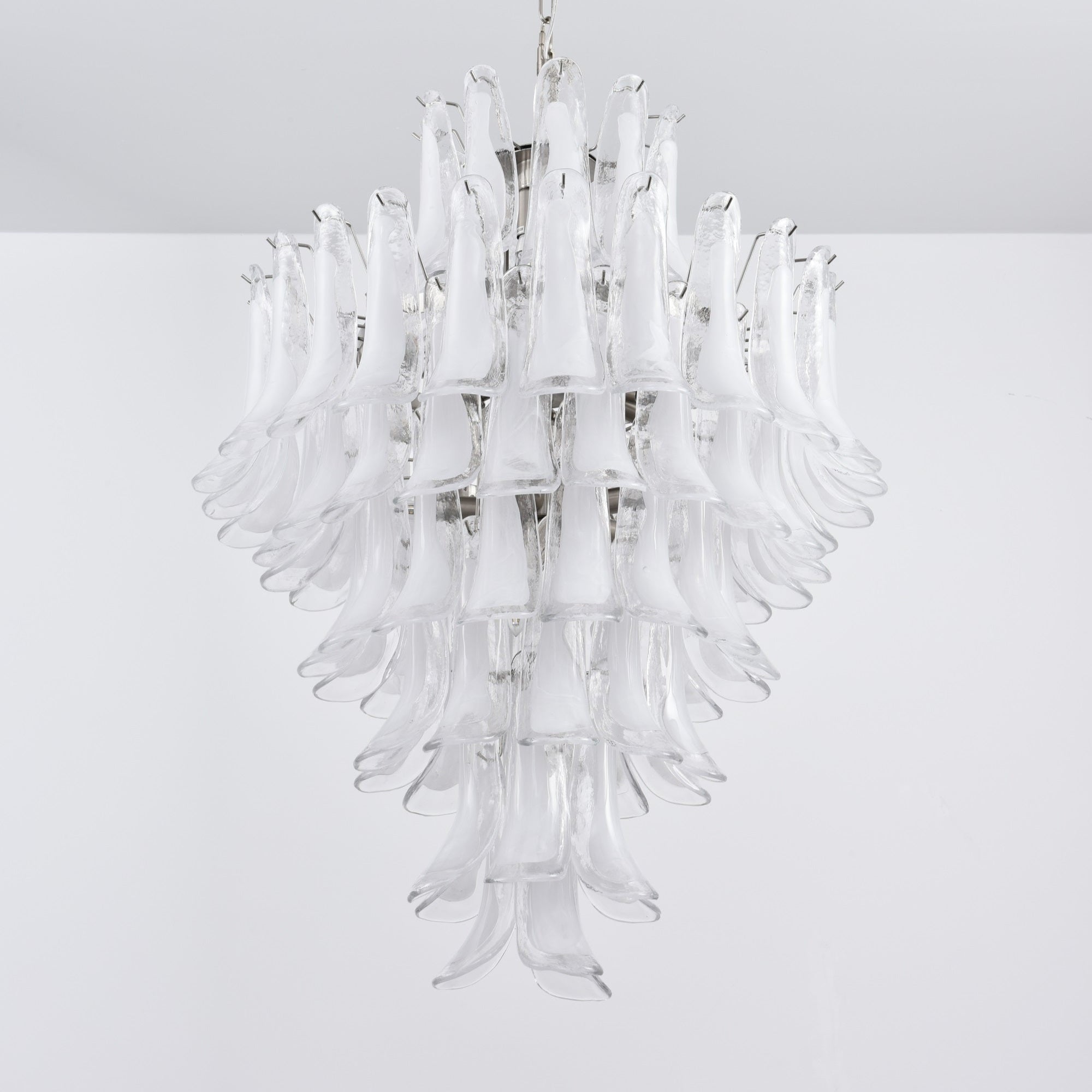Contemporary White Cloud Glass Petals Chandelier - CasaraHouse