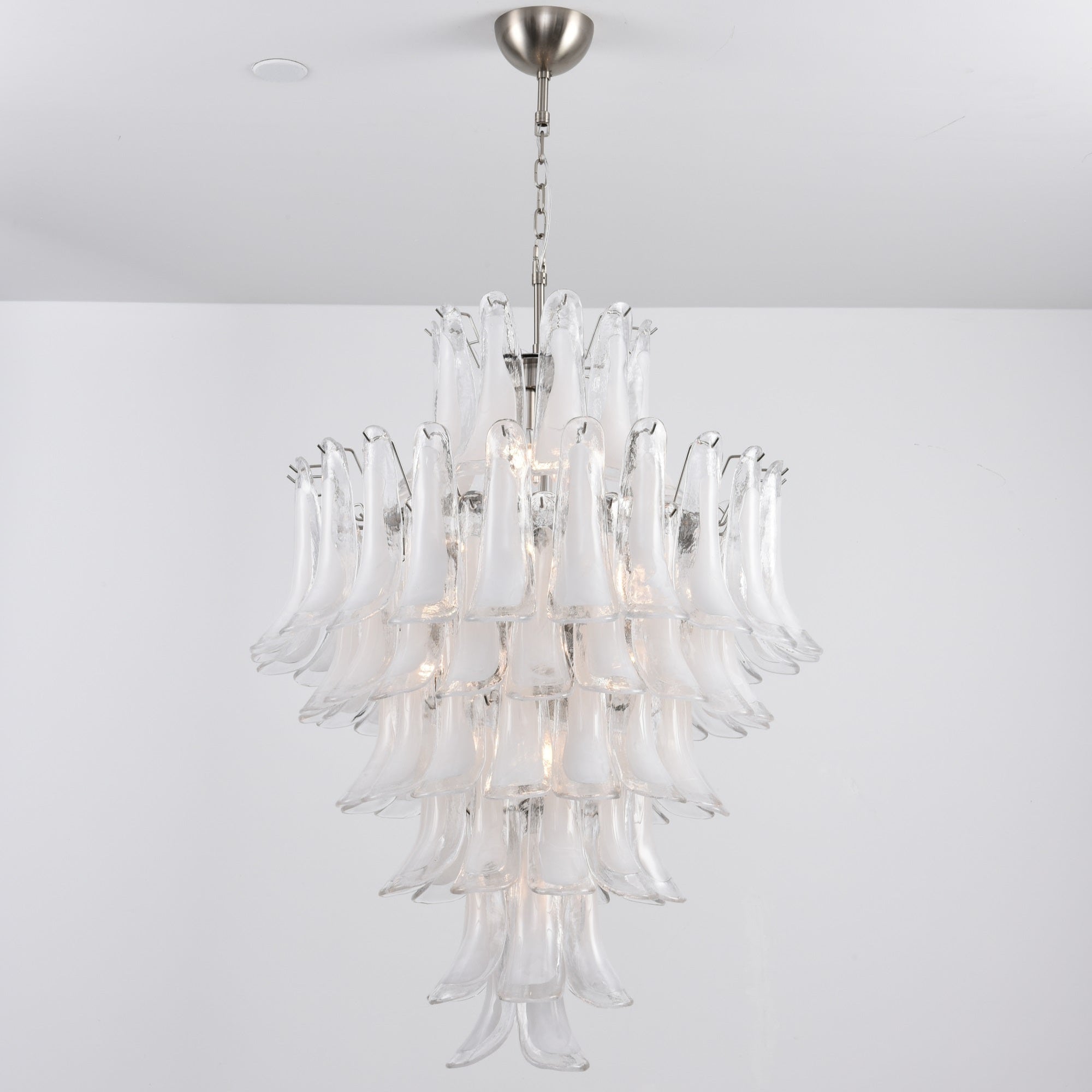 Contemporary White Cloud Glass Petals Chandelier - CasaraHouse