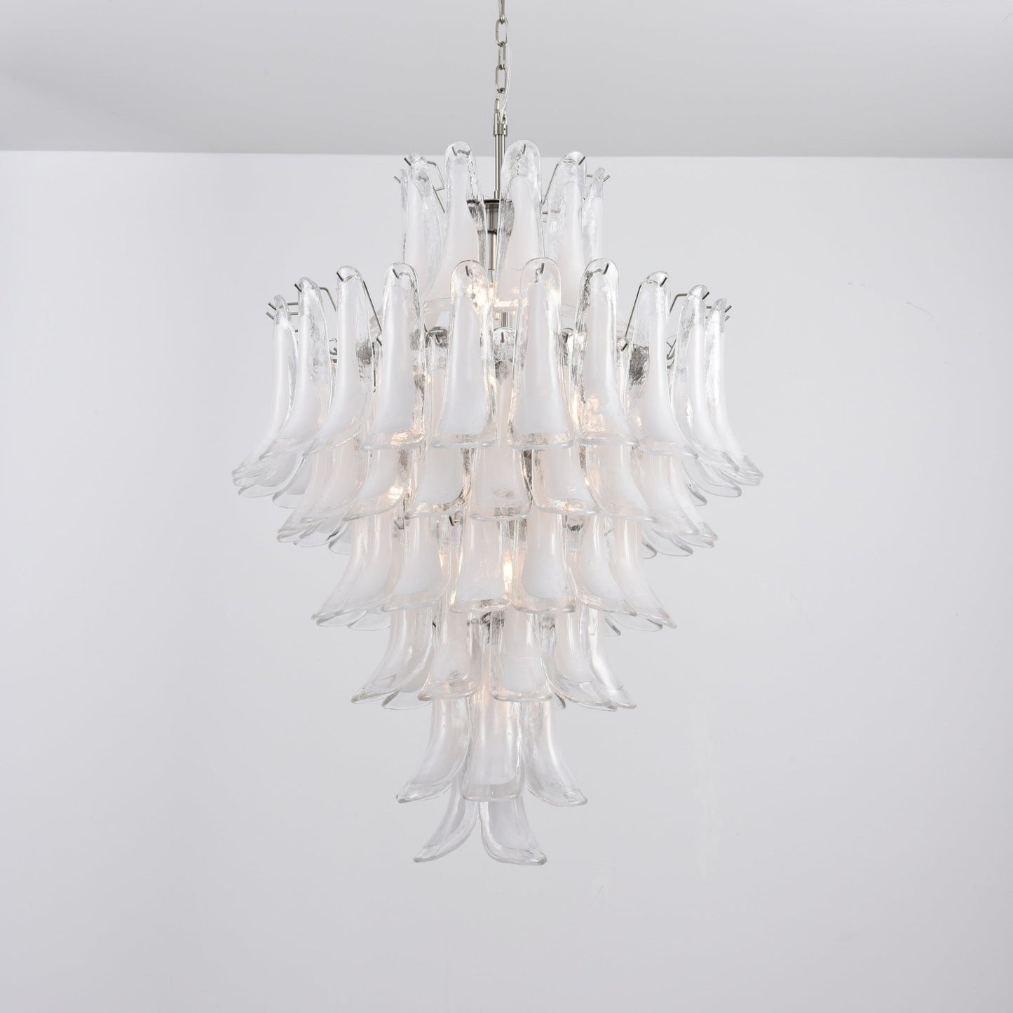 Contemporary White Cloud Glass Petals Chandelier - CasaraHouse