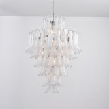 Contemporary White Cloud Glass Petals Chandelier - CasaraHouse