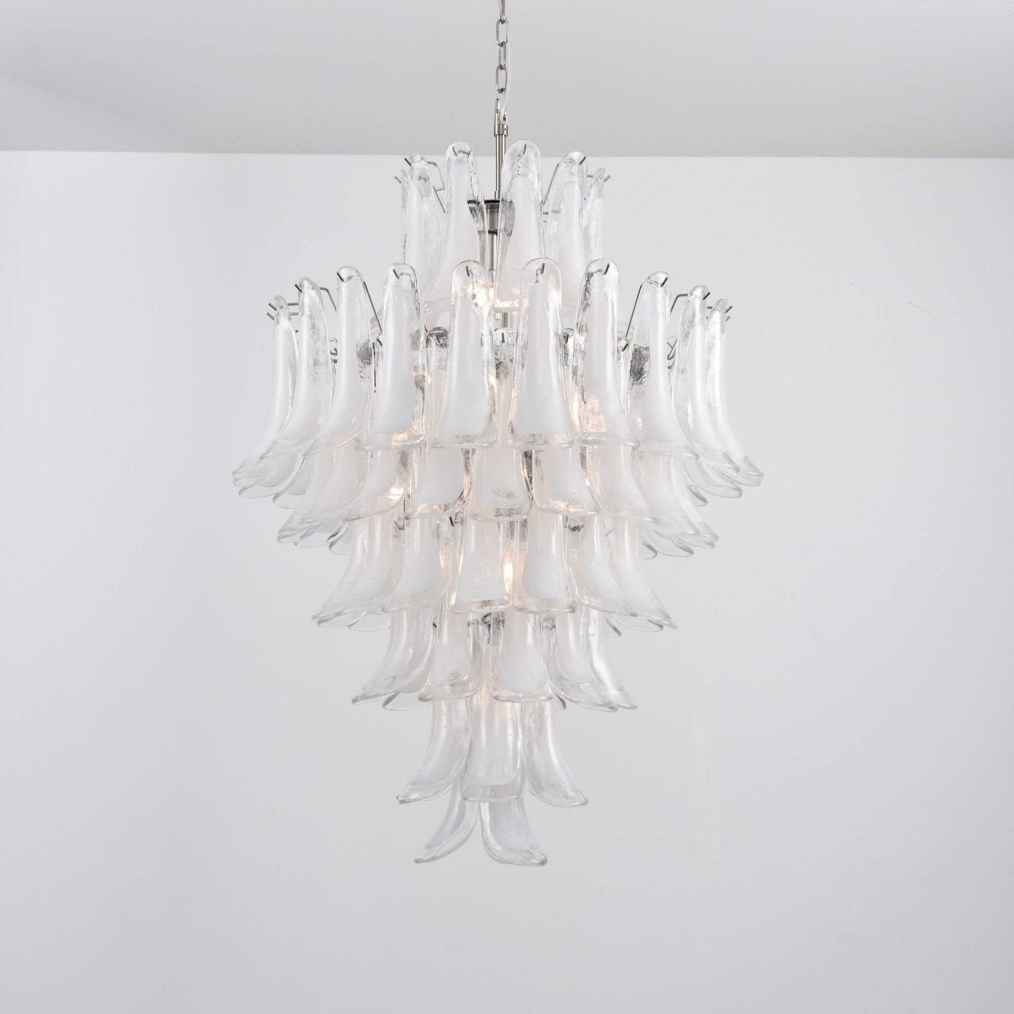 Contemporary White Cloud Glass Petals Chandelier - CasaraHouse