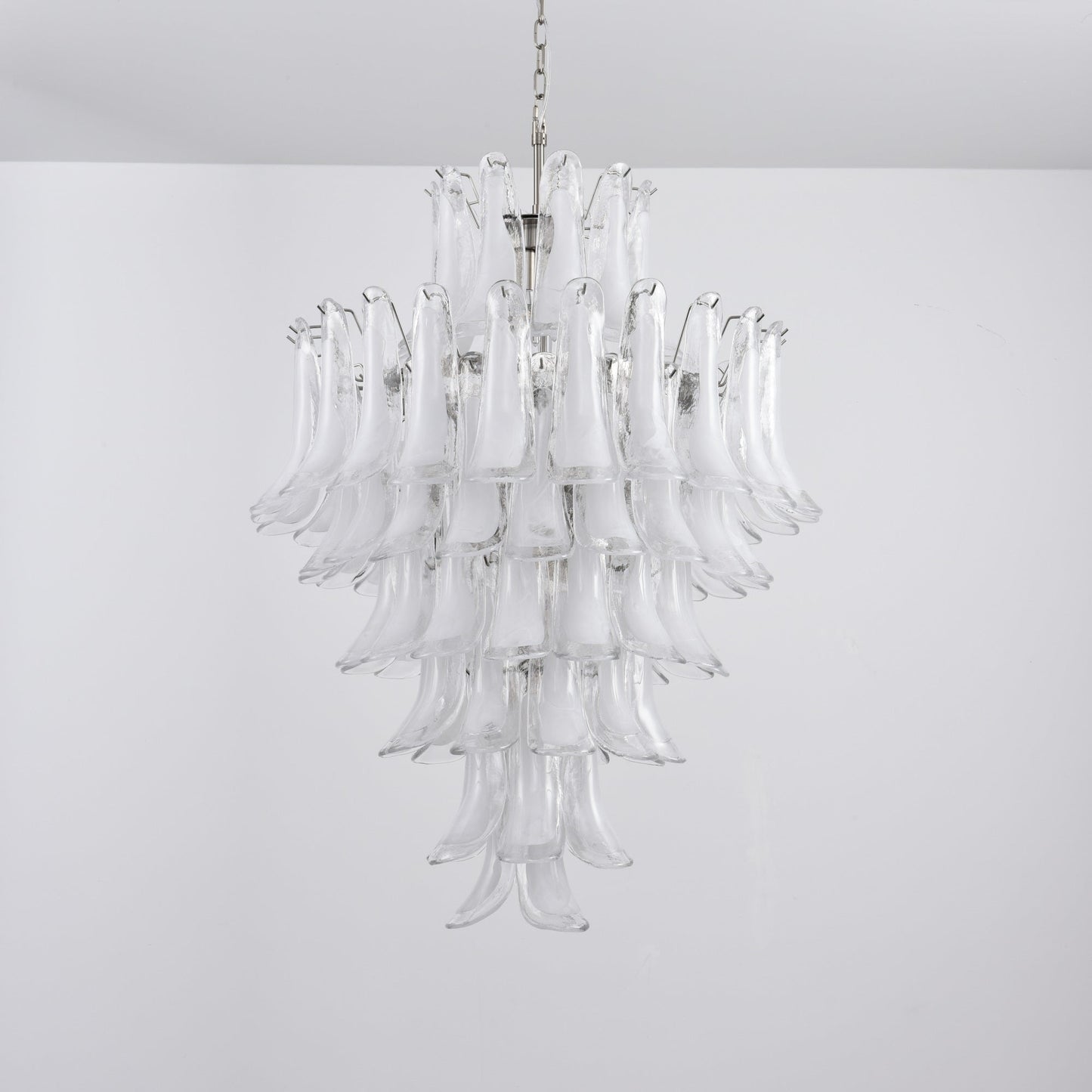 Contemporary White Cloud Glass Petals Chandelier - CasaraHouse